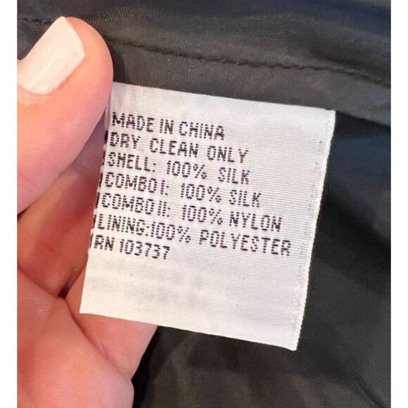 Talbots Petite Black Lace Silk Cocktail Dress Ruffled Hem Lined Size 2P NWT - Picture 10 of 12